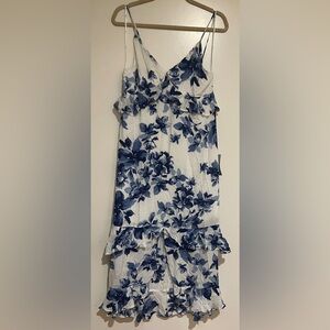 Lulu's Blue and White Floral Dress